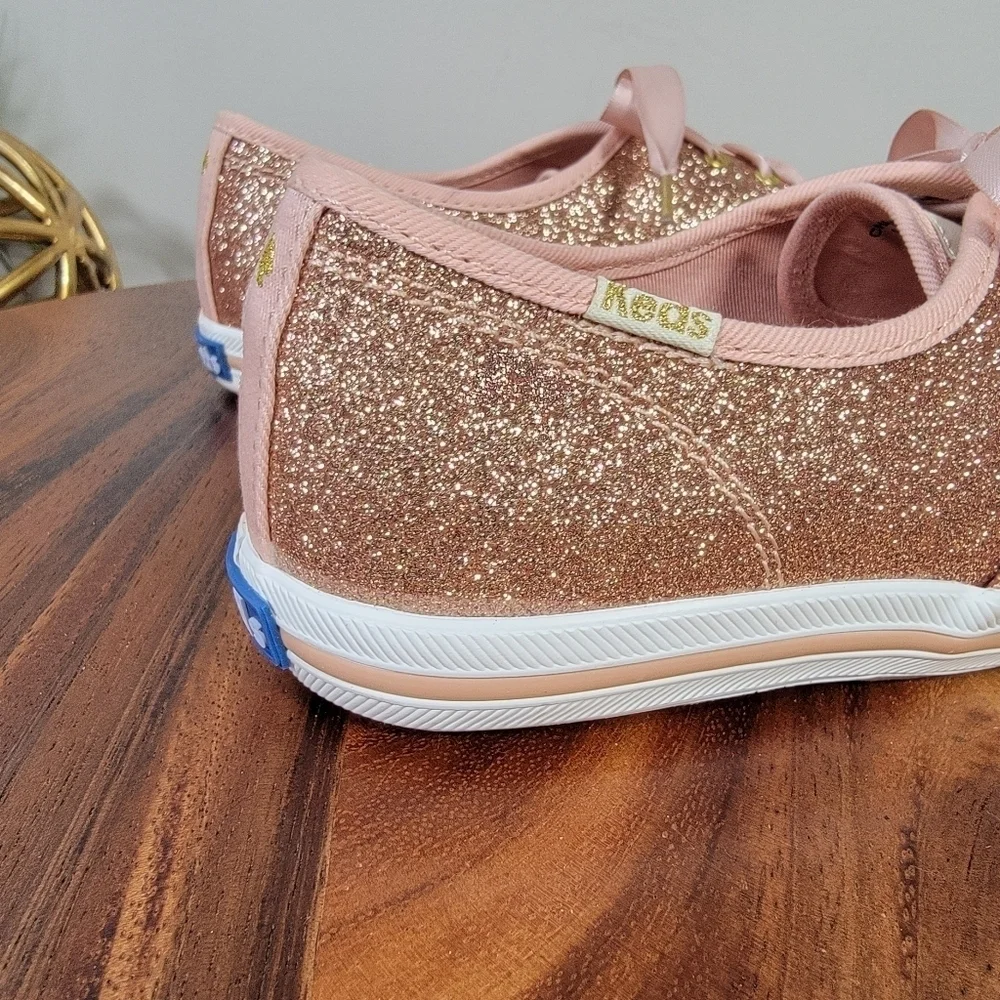 Keds x Kate Spade Champion Glitter Sneakers in Pink / Rose Gold Size 5